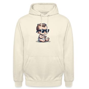 baby sonnenbrille - Unisex Hoodie - Vanille-Milchshake - Vorne - Alina (178cm) & Michal (187cm)