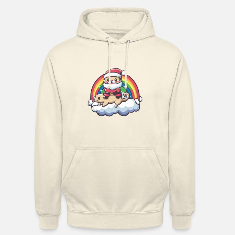 Suricate Père Noël Arc-en-ciel - Sweat-shirt à capuche unisexe - vanille