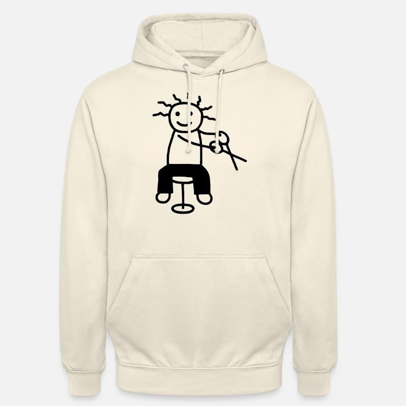 Strichmännchen mit Schere - Unisex Hoodie - Vanille-Milchshake