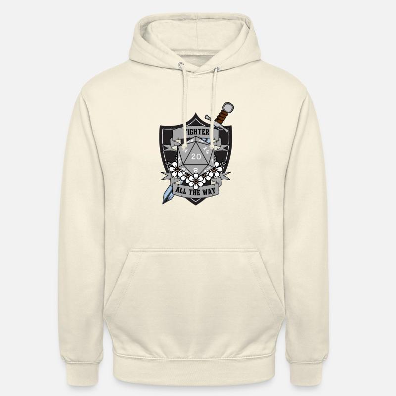 Fighter All The Way Version 2 Grey - Unisex Hoodie - vanilla