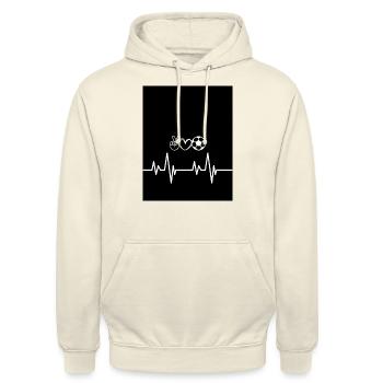 Liebe zum Fussball - Unisex Hoodie - Vanille-Milchshake - Vorne - Alina (178cm) & Michal (187cm)