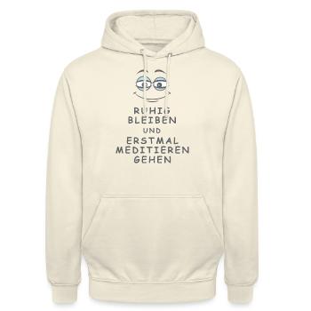 Meditieren gehen - Unisex Hoodie - Vanille-Milchshake - Vorne - Alina (178cm) & Michal (187cm)