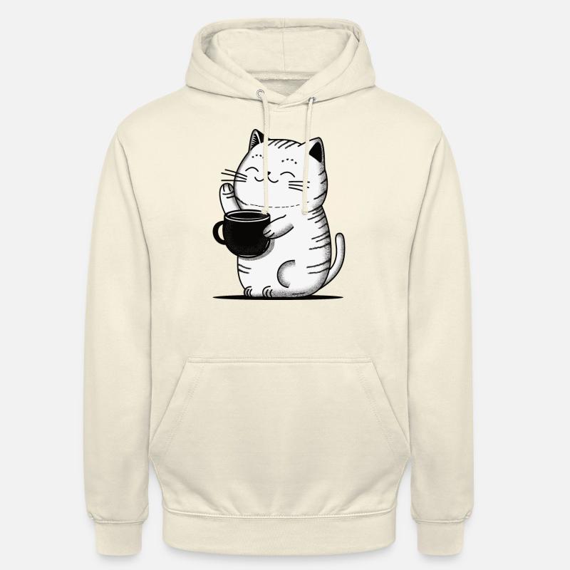Chat café - Sweat-shirt à capuche unisexe - vanille