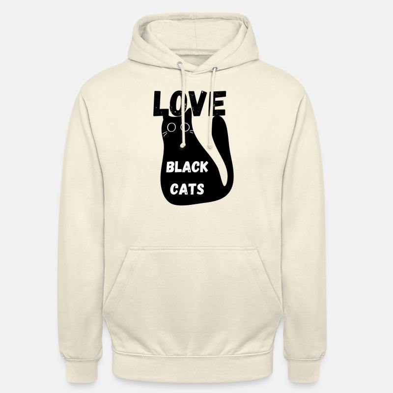 J’adore les chats noirs - Sweat-shirt à capuche unisexe - vanille