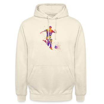 Footballeur - Sweat-shirt à capuche unisexe - vanille - Devant - Alina (178cm) & Michal (187cm)