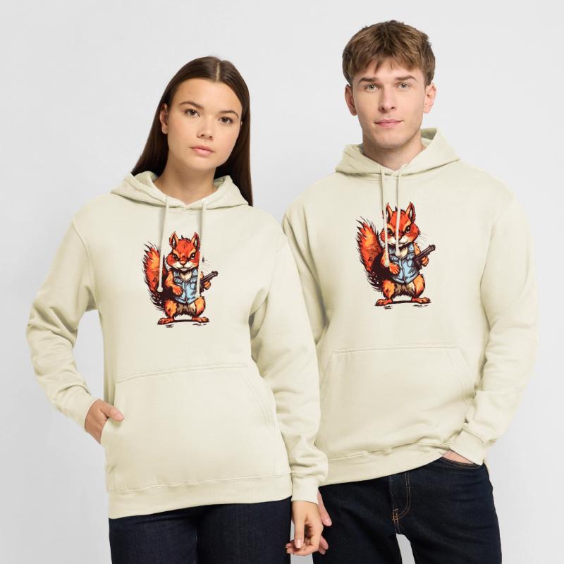 Eichhörnchen als bewaffneter Söldner Unisex Hoodie