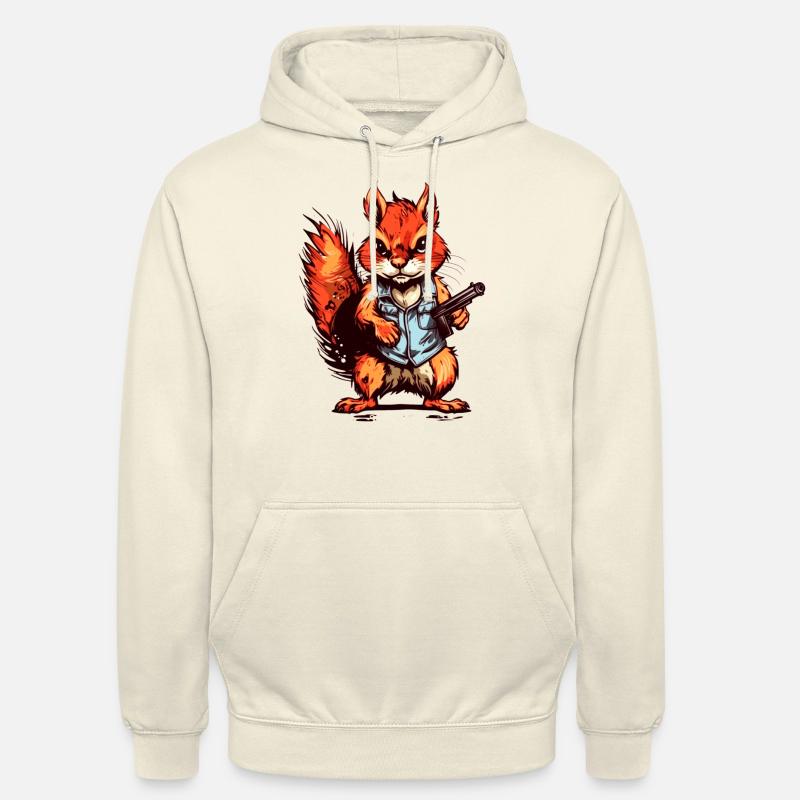 Eichhörnchen als bewaffneter Söldner - Unisex Hoodie - Vanille-Milchshake