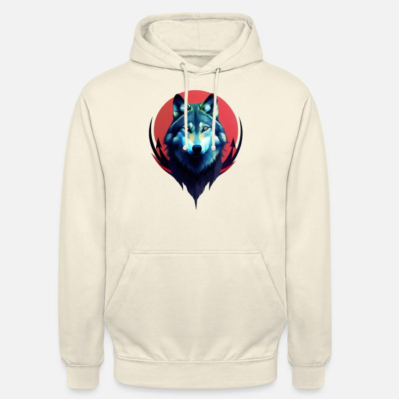 Loup - Sweat-shirt à capuche unisexe - vanille