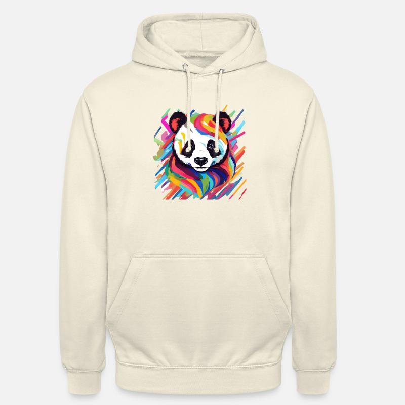 panda multicolore - Sweat-shirt à capuche unisexe - vanille