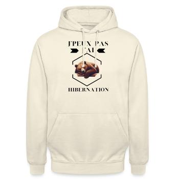 Meilleur vente Je peux pas j’ai hibernation - Sweat-shirt à capuche unisexe - vanille - Devant - Alina (178cm) & Michal (187cm)