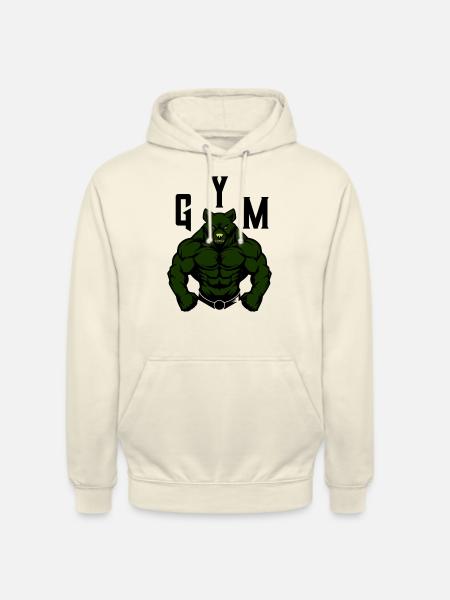 Bear Comic Gym Beast - Unisex Hoodie - vanilla