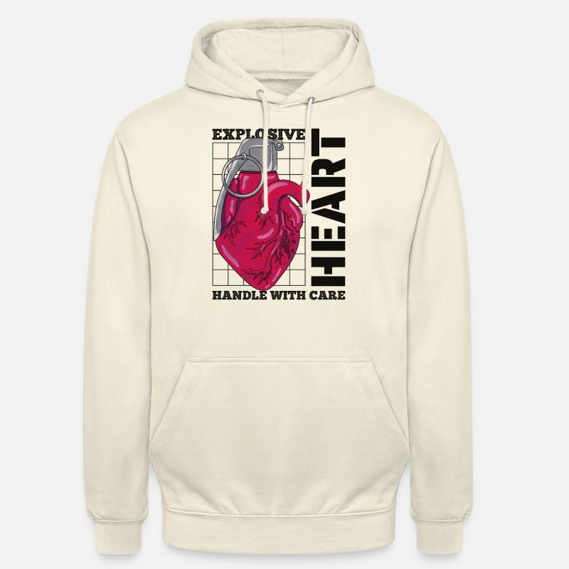 Exploding Heart - Unisex Hoodie - vanilla