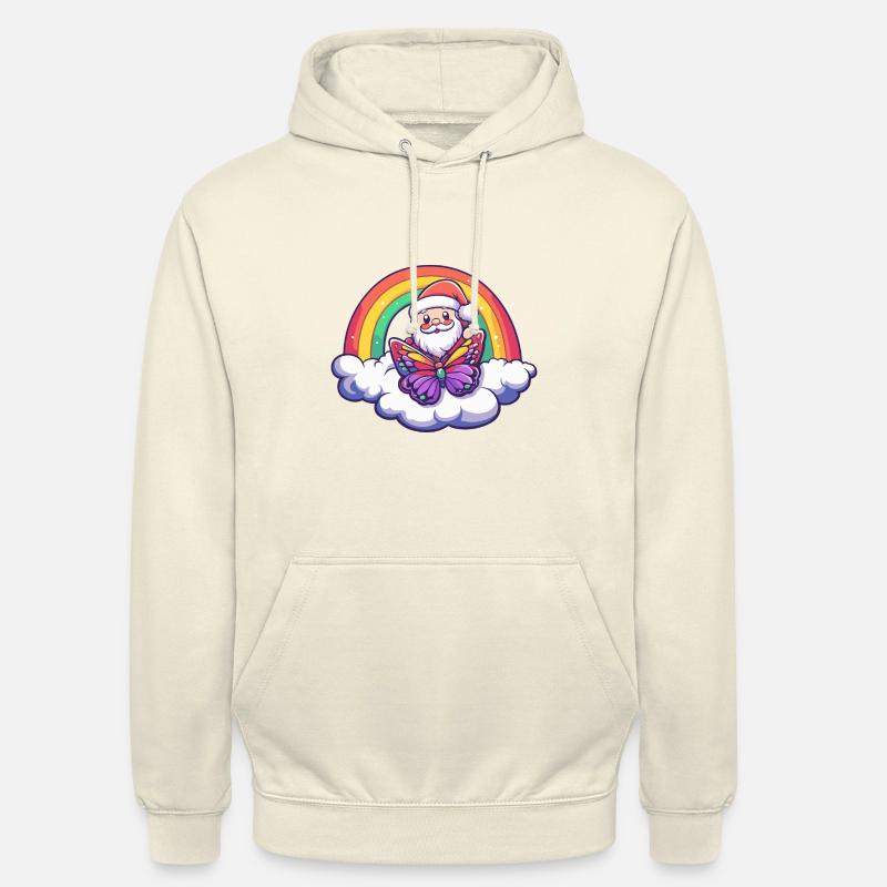 Schmetterling Weihnachtsmann Regenbogen - Unisex Hoodie - Vanille-Milchshake