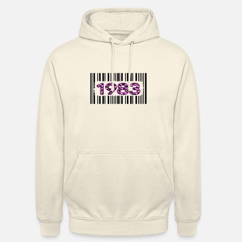1983 geburtstag jubiläum barcode rosa leopard - Unisex Hoodie - Vanille-Milchshake