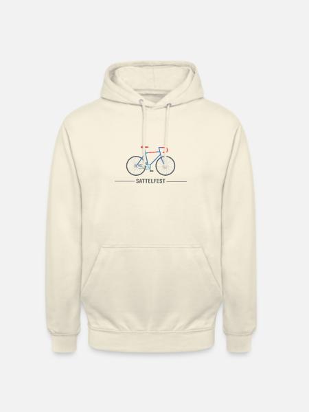 Fahrrad Bike Rennrad "Sattelfest" Fahrradsattel - Unisex Hoodie - Vanille-Milchshake