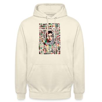 Palästina frei 05 - Unisex Hoodie - Vanille-Milchshake - Vorne - Alina (178cm) & Michal (187cm)