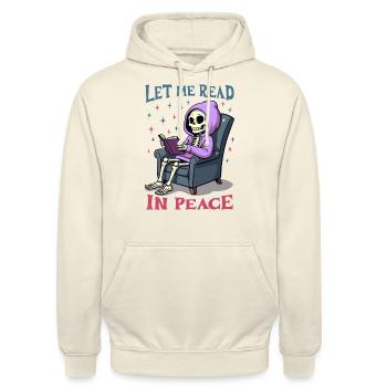 Let me read in peace - Unisex Hoodie - vanilla - Front - Alina (178cm) & Michal (187cm)