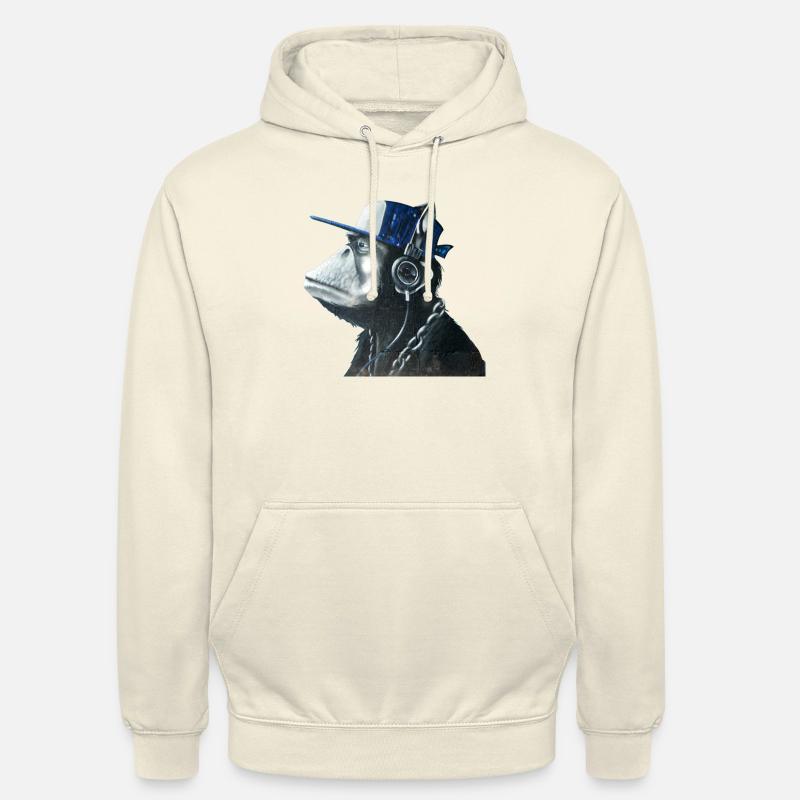 Affe Graffiti von Custom - Unisex Hoodie - Vanille-Milchshake