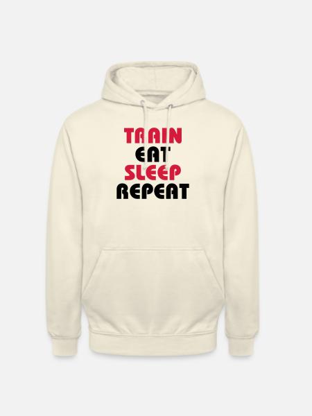 Train Eat Sleep Repeat - Unisex Hoodie - Vanille-Milchshake