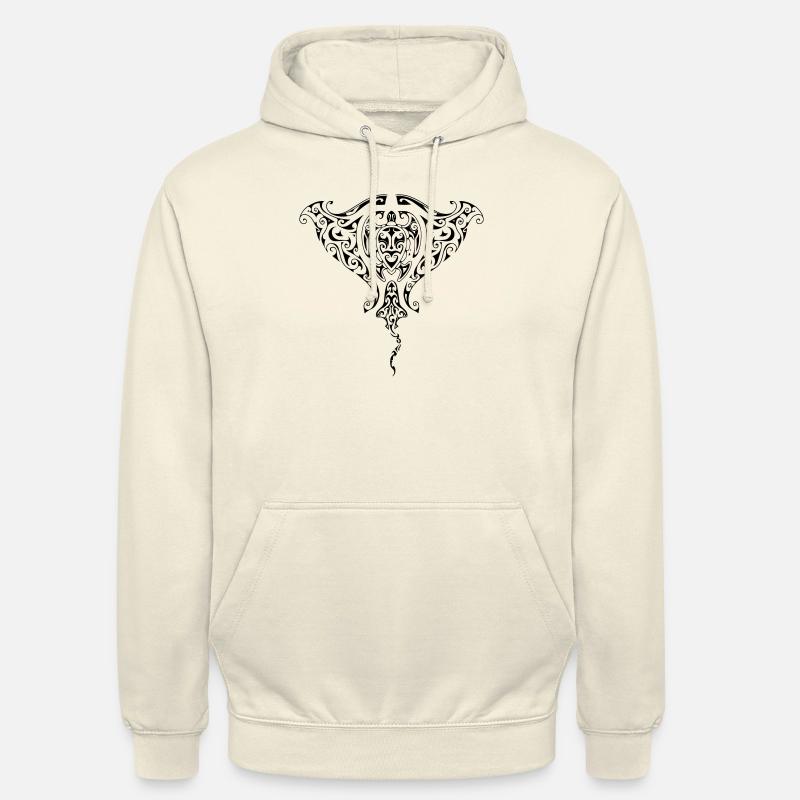 Tribal Manta stingray - Sweat-shirt à capuche unisexe - vanille