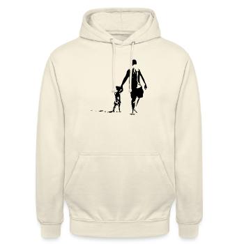 Vater und Tochter - Unisex Hoodie - Vanille-Milchshake - Vorne - Alina (178cm) & Michal (187cm)