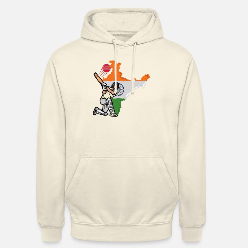 Match de cricket - Inde cricket -Drapeau de l’Inde avec cr - Sweat-shirt à capuche unisexe - vanille