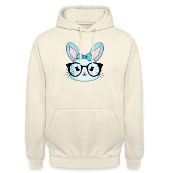 Mina der Hase - Unisex Hoodie - Vanille-Milchshake - Vorne - Alina (178cm) & Michal (187cm)