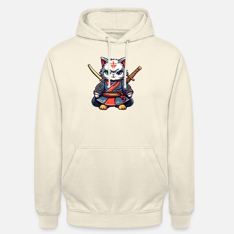 Samurai-Katze #40 - Unisex Hoodie - Vanille-Milchshake