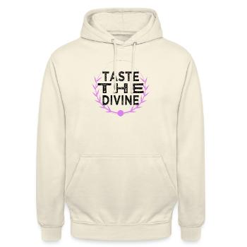 Expériences culinaires Citation Saveurs riches Anniversaire - Sweat-shirt à capuche unisexe - vanille - Devant - Alina (178cm) & Michal (187cm)