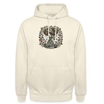 Continuez à grandir - Sweat-shirt à capuche unisexe - vanille - Devant - Alina (178cm) & Michal (187cm)