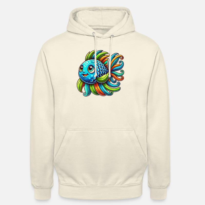 Bande dessinée de poisson - Sweat-shirt à capuche unisexe - vanille
