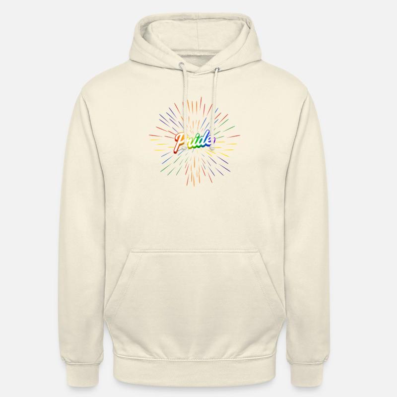 🏳️ 🌈 T-shirt PRIDE – Édition Explosion Arc-en-ciel - Sweat-shirt à capuche unisexe - vanille