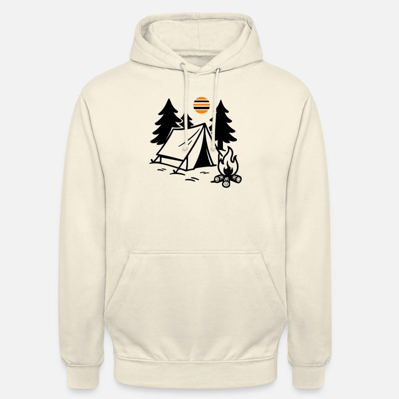 Tente Feu de camp Camping - Sweat-shirt à capuche unisexe - vanille