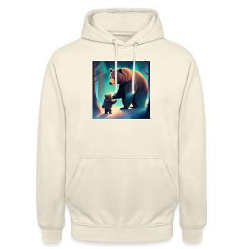 Mama and Baby Bear - Unisex Hoodie - vanilla - Front - Alina (178cm) & Michal (187cm)