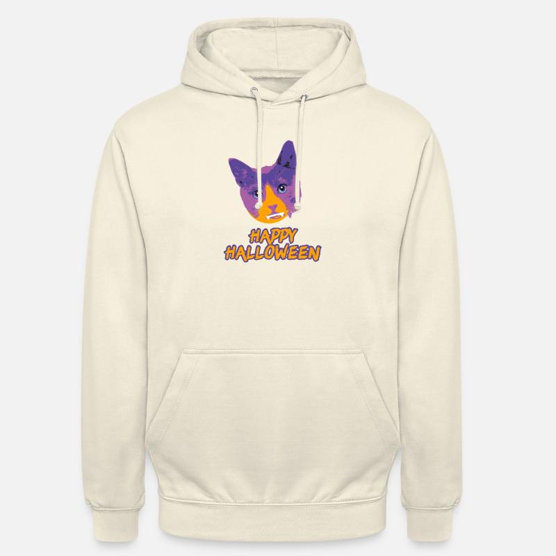 Joyeux Halloween,pop art,chat,vampire chat,vampire - Sweat-shirt à capuche unisexe - vanille
