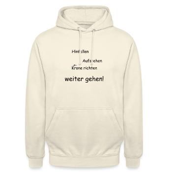 hinfallen krone richten schwarz - Unisex Hoodie - Vanille-Milchshake - Vorne - Alina (178cm) & Michal (187cm)