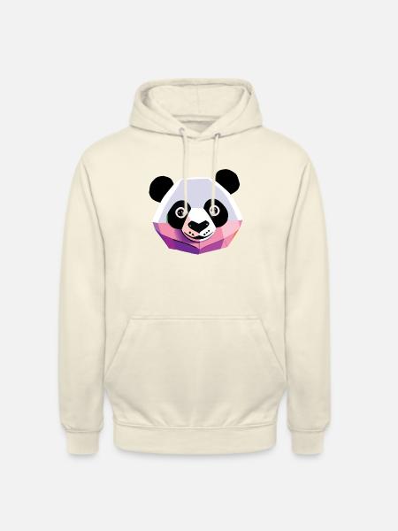 Panda Low Poly - Unisex Hoodie - vanilla