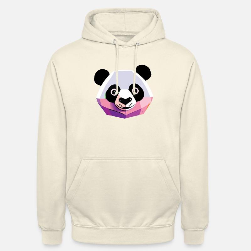 Panda Low Poly - Sweat-shirt à capuche unisexe - vanille