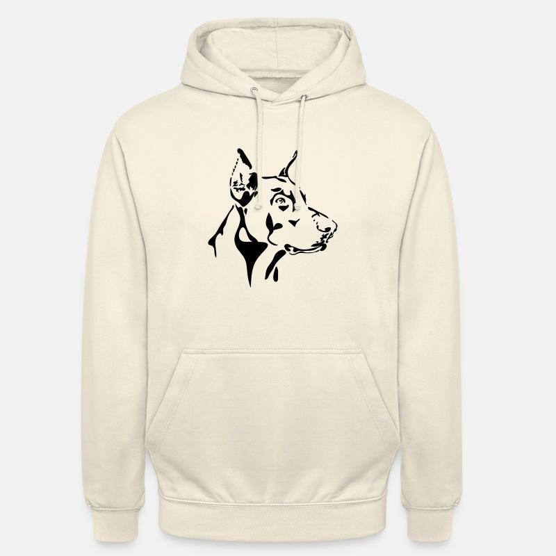 Doberman Doberman Chien, Chien Wilsigns - Sweat-shirt à capuche unisexe - vanille