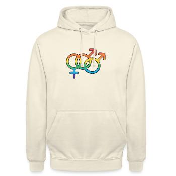 Bi Male Spirit - Unisex Hoodie - Vanille-Milchshake - Vorne - Alina (178cm) & Michal (187cm)