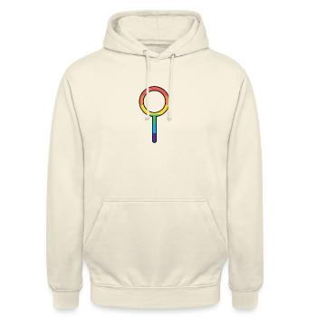 Neutrois Harmony - Unisex Hoodie - Vanille-Milchshake - Vorne - Alina (178cm) & Michal (187cm)