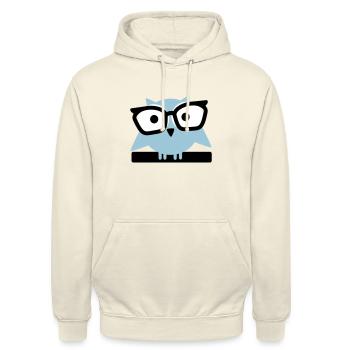 Eule mit Brille - Unisex Hoodie - Vanille-Milchshake - Vorne - Alina (178cm) & Michal (187cm)