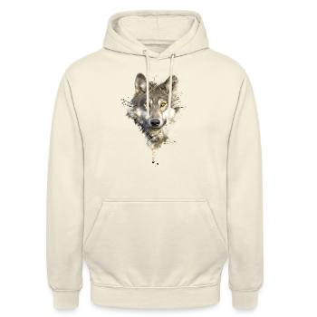 Painted Wolf - Unisex Hoodie - Vanille-Milchshake - Vorne - Alina (178cm) & Michal (187cm)