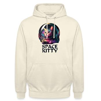 Space Kitty - Unisex Hoodie - vanilla - Front - Alina (178cm) & Michal (187cm)