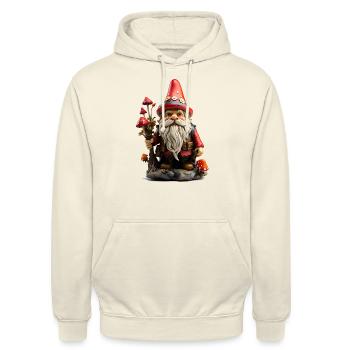 Garden gnome with red cap - Unisex Hoodie - vanilla - Front - Alina (178cm) & Michal (187cm)