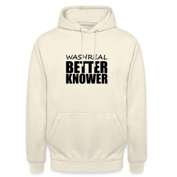 Denglisch - Spruch - lustig - Unisex Hoodie - Vanille-Milchshake - Vorne - Alina (178cm) & Michal (187cm)