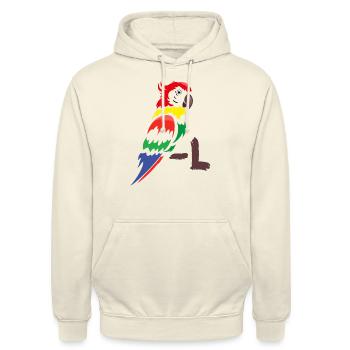 Perroquet - Perroquet coloré - Sweat-shirt à capuche unisexe - vanille - Devant - Alina (178cm) & Michal (187cm)