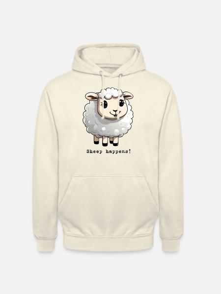 Schaf "Sheep happens" - Unisex Hoodie - Vanille-Milchshake