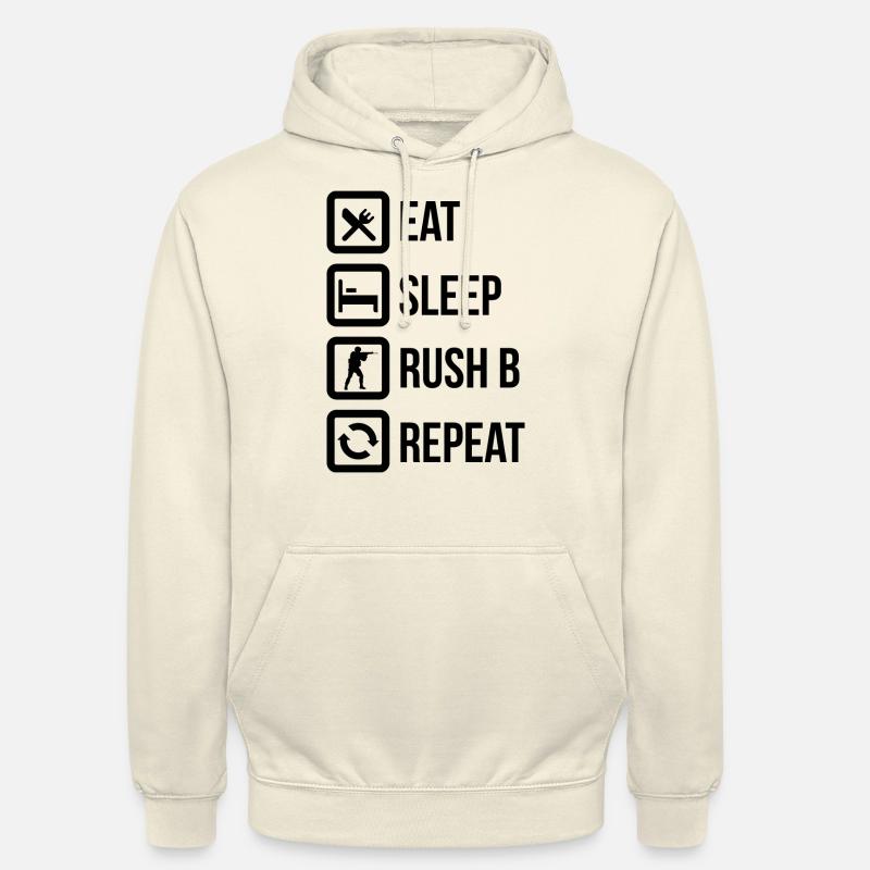 Mangez, dormez, Rush B et répéter! - Sweat-shirt à capuche unisexe - vanille