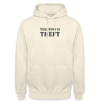 Libertarian Taxes Theft Freedom Anarchy USA - Unisex Hoodie - vanilla - Front - Alina (178cm) & Michal (187cm)